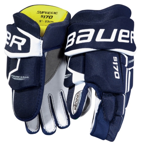 ПЕРЧАТКИ BAUER S17 SUPREME S170 YTH (9", черн/бел)							